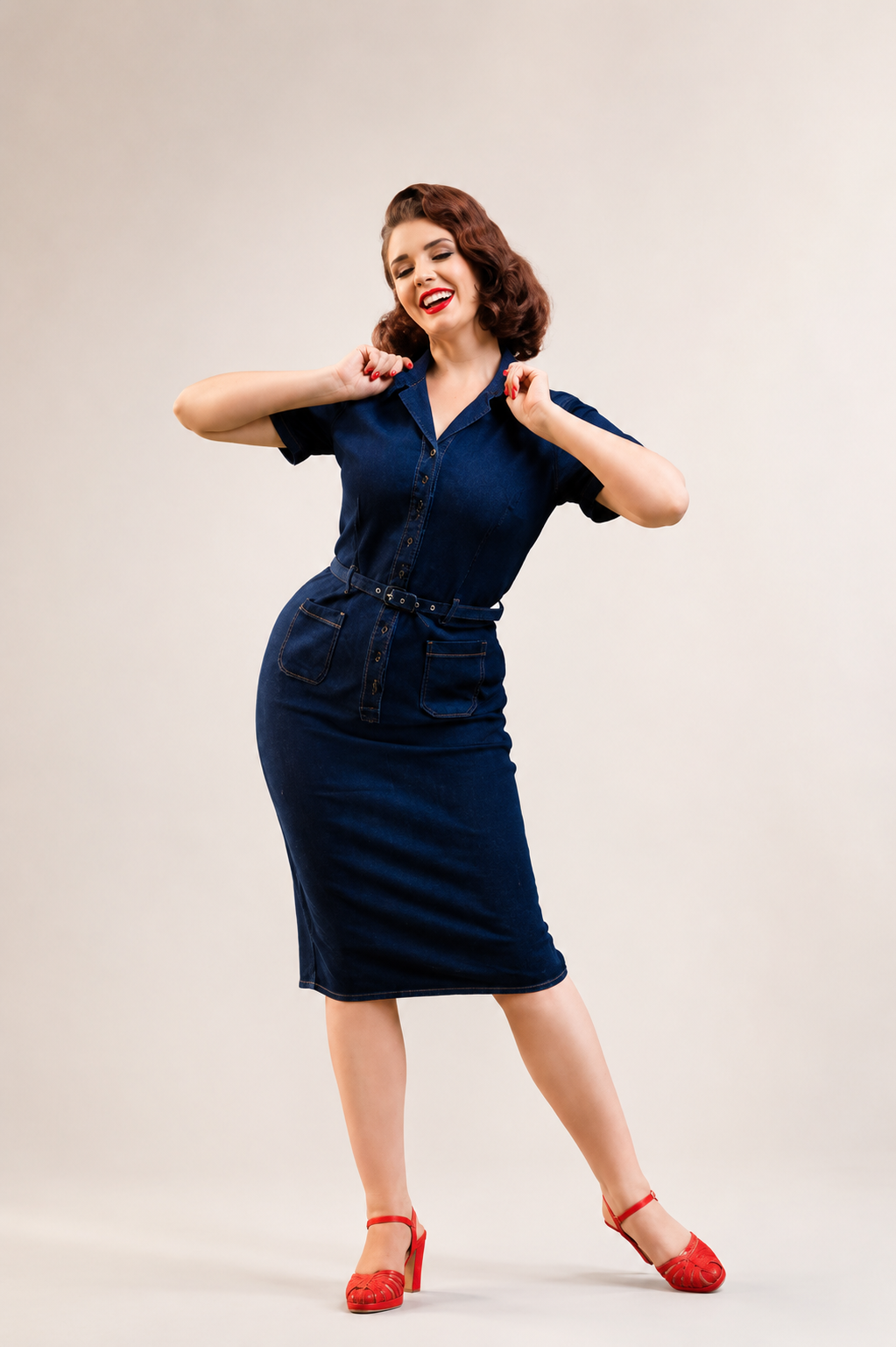 Navy Denim Mini
